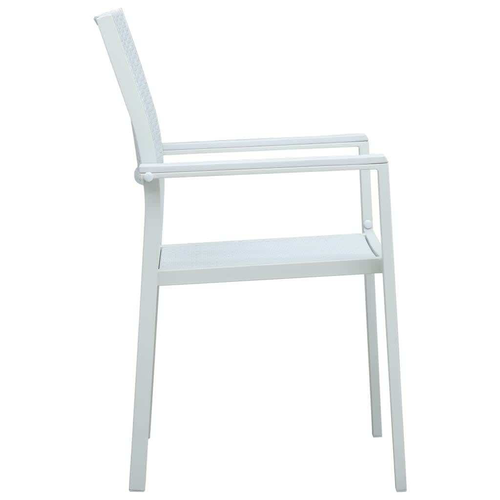 Set Mobili da Pranzo per Giardino 7 pz Nero e Bianco | homemem39