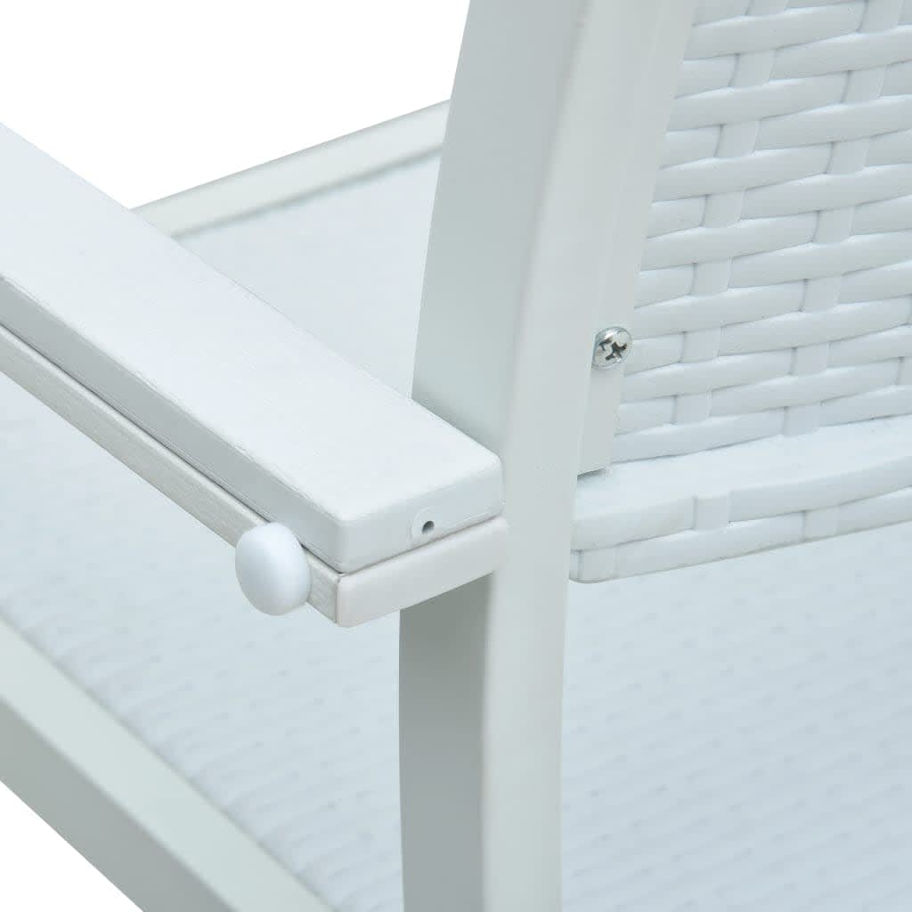 Set Mobili da Pranzo per Giardino 7 pz Nero e Bianco | homemem39