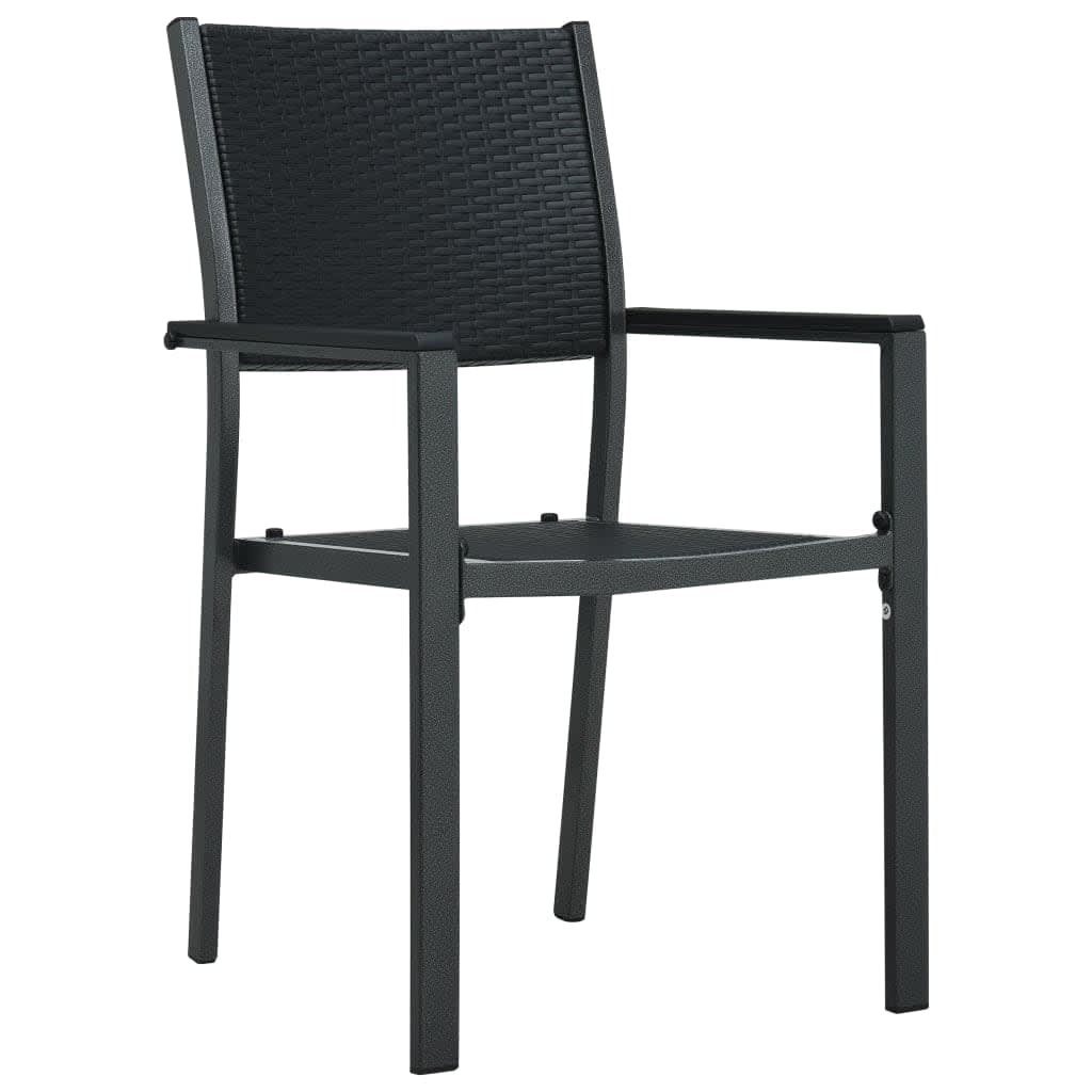 Set Mobili da Pranzo per Giardino 7 pz Nero e Bianco | homemem39