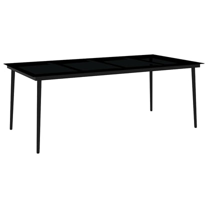 Set Mobili da Pranzo da Giardino 7 pz Bianco e Nero