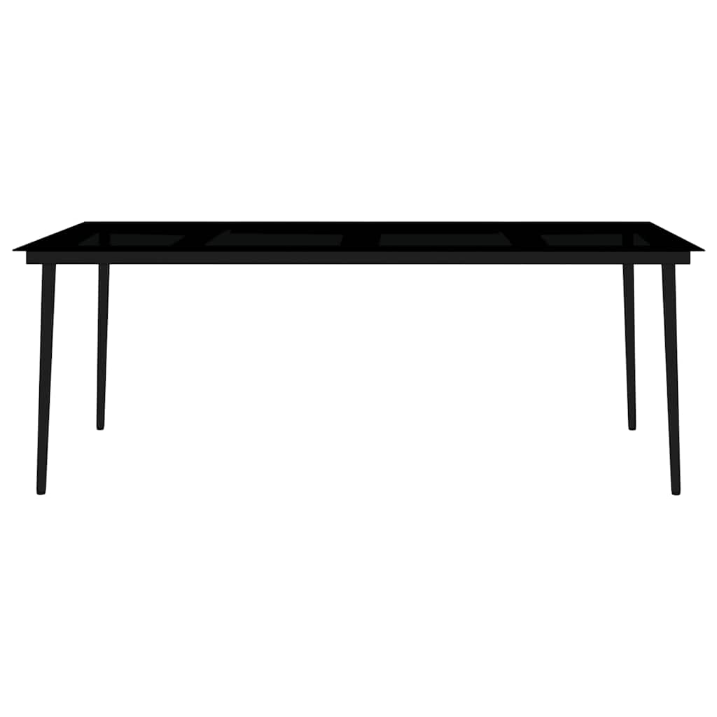 Set Mobili da Pranzo da Giardino 7 pz Bianco e Nero