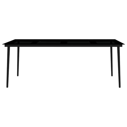 Set Mobili da Pranzo da Giardino 7 pz Bianco e Nero