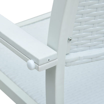 Set Mobili da Pranzo da Giardino 7 pz Bianco e Nero | homemem39