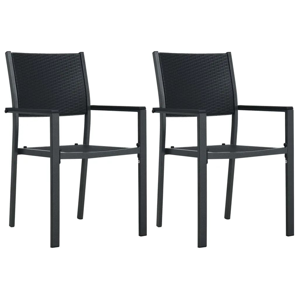 Set Mobili da Pranzo da Giardino 7 pz Bianco e Nero | homemem39