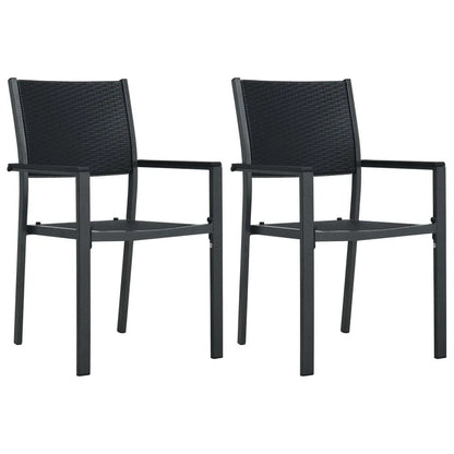 Set Mobili da Pranzo da Giardino 7 pz Bianco e Nero | homemem39