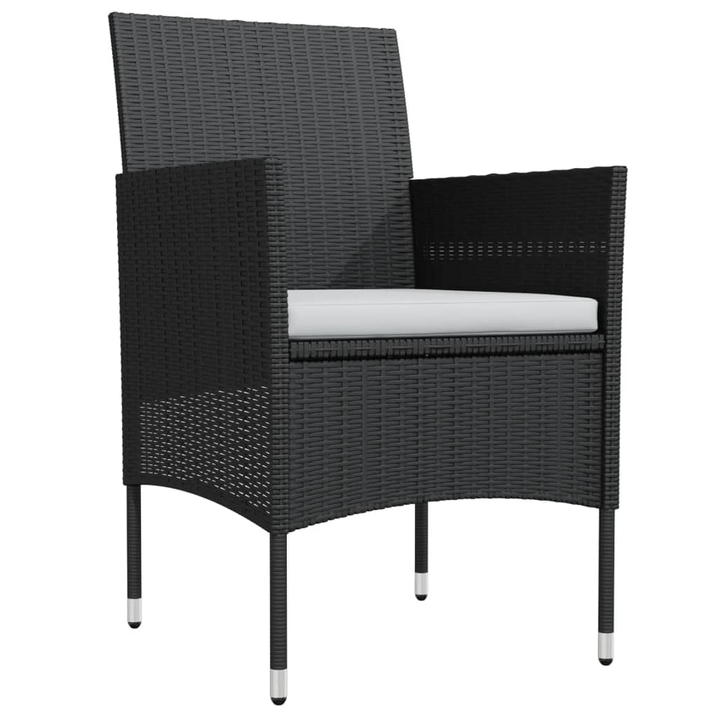 Set da Pranzo da Giardino 5 pz con Cuscini Nero | homemem39