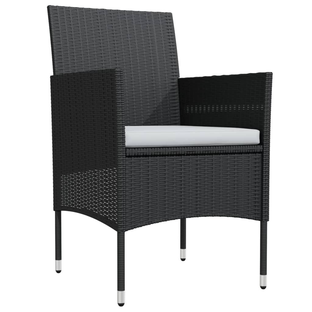 Set da Pranzo da Giardino 5 pz con Cuscini Nero | homemem39