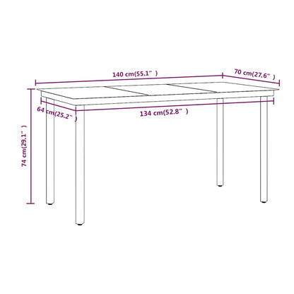 Set da Pranzo da Giardino 7 pz con Cuscini Grigio e Nero | homemem39