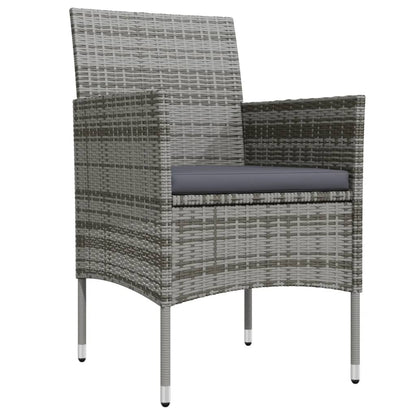 Set da Pranzo da Giardino 7 pz con Cuscini Grigio e Nero - homemem39