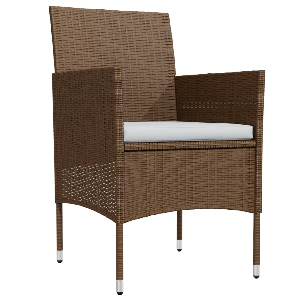 Set da Pranzo per Giardino 9 pz con Cuscini Marrone e Nero - homemem39