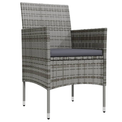 Set da Pranzo da Giardino 7 pz con Cuscini Grigio e Nero - homemem39