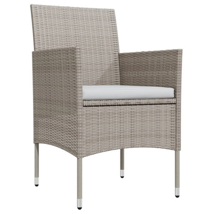 Set da Pranzo da Giardino 7 pz con Cuscini Beige e Nero | homemem39