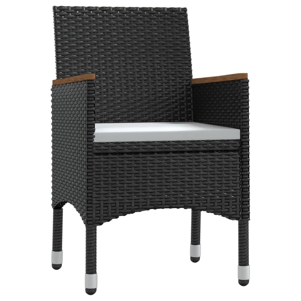 Set da Pranzo da Giardino 3 pz con Cuscini Nero - homemem39