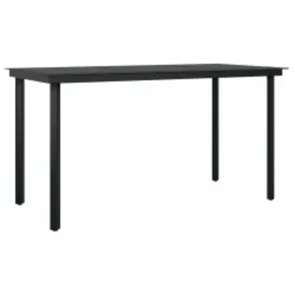 Set da Pranzo da Giardino 5 pz con Cuscini Nero | homemem39