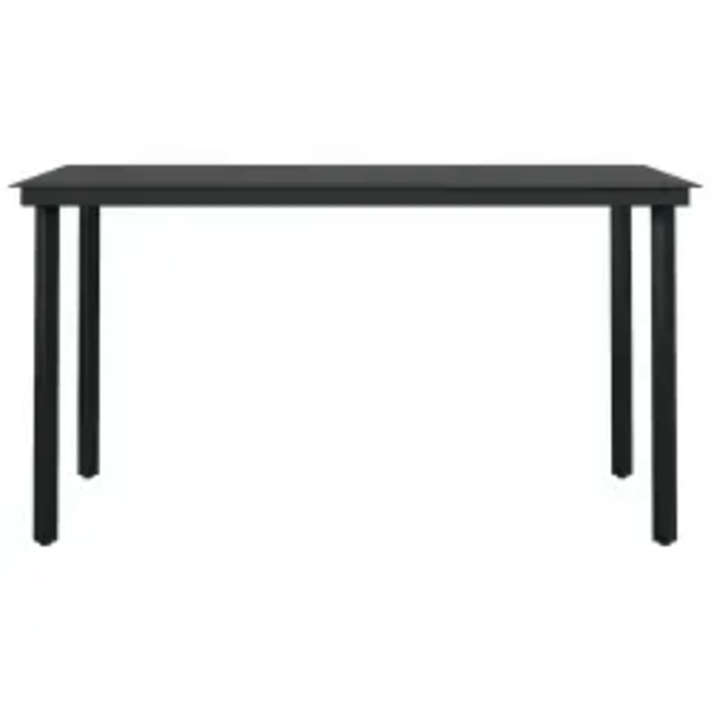 Set da Pranzo da Giardino 7 pz con Cuscini Nero - homemem39