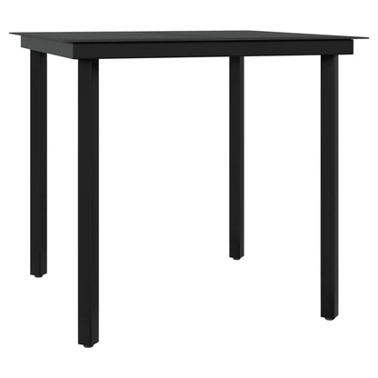 Set da Pranzo da Giardino 3 pz con Cuscini Grigio e Nero - homemem39