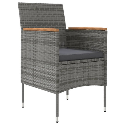 Set da Pranzo da Giardino 5 pz con Cuscini Grigio e Nero - homemem39