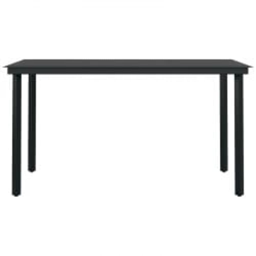 Set da Pranzo da Giardino 5 pz con Cuscini Grigio e Nero - homemem39