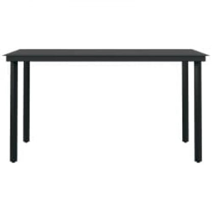 Set da Pranzo da Giardino 5 pz con Cuscini Grigio e Nero - homemem39