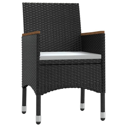 Set da Pranzo da Giardino 5 pz con Cuscini Nero | homemem39