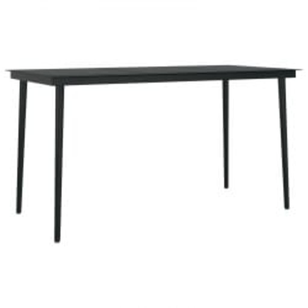 Set da Pranzo da Giardino 5 pz con Cuscini Nero | homemem39