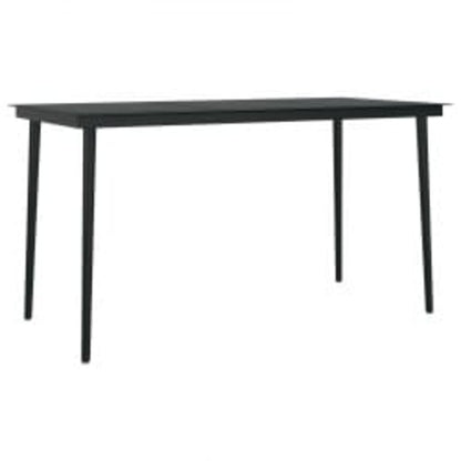 Set da Pranzo da Giardino 5 pz con Cuscini Nero | homemem39