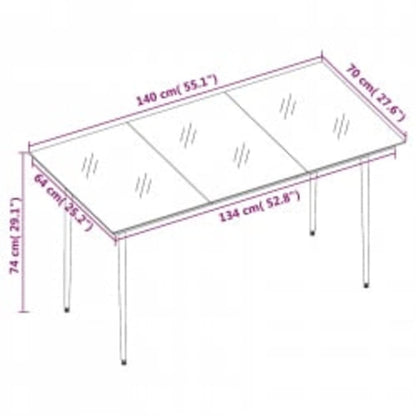 Set da Pranzo da Giardino 5 pz con Cuscini Nero | homemem39