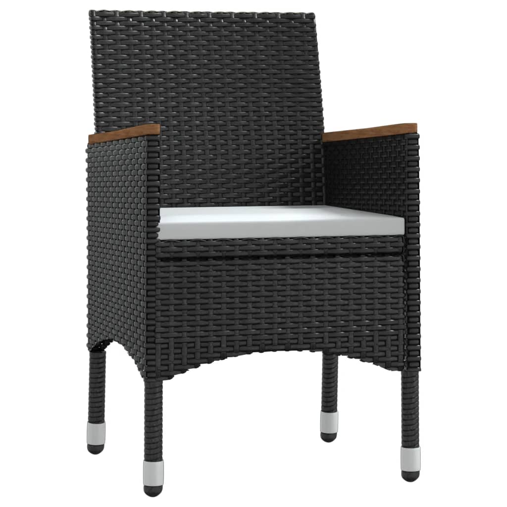 Set da Pranzo da Giardino 7 pz con Cuscini Nero - homemem39