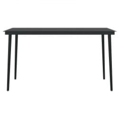 Set da Pranzo da Giardino 7 pz con Cuscini Nero - homemem39