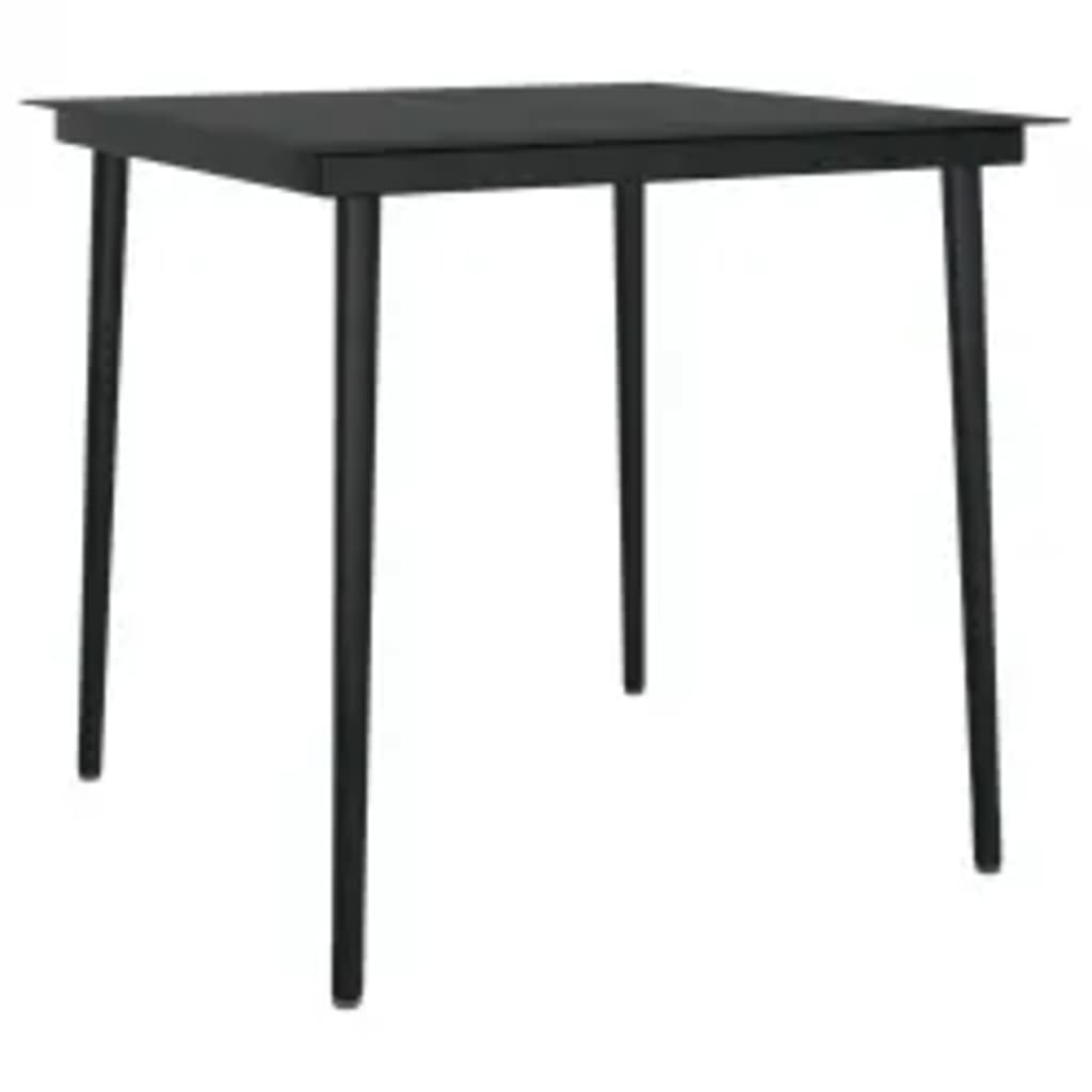 Set da Pranzo da Giardino 3 pz con Cuscini Grigio e Nero - homemem39