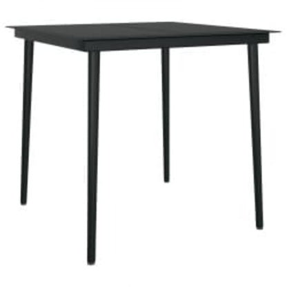 Set da Pranzo da Giardino 5 pz con Cuscini Grigio e Nero - homemem39
