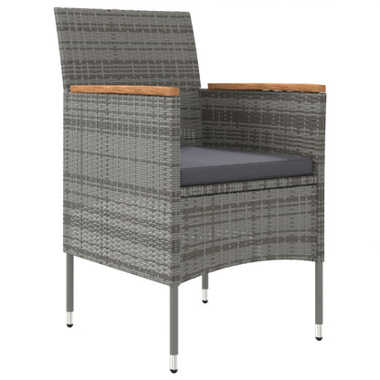 Set da Pranzo da Giardino 9 pz con Cuscini Nero e Grigio - homemem39