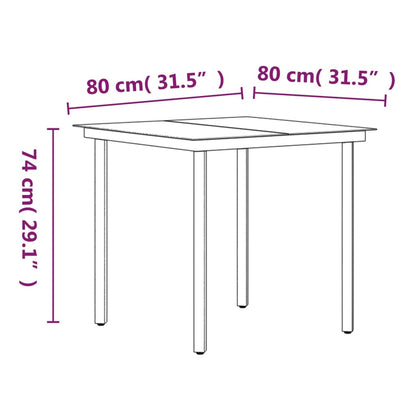 Set da Pranzo da Giardino 3 pz con Cuscini Nero | homemem39