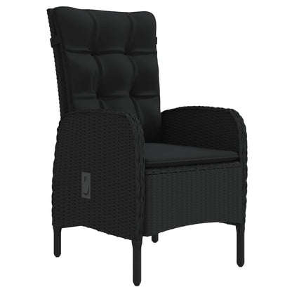 Set da Pranzo da Giardino 5 pz con Cuscini Nero | homemem39