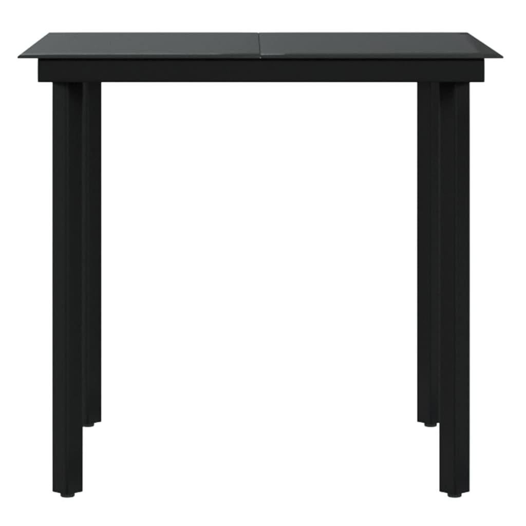 Set da Pranzo da Giardino 3 pz con Cuscini Grigio e Nero - homemem39