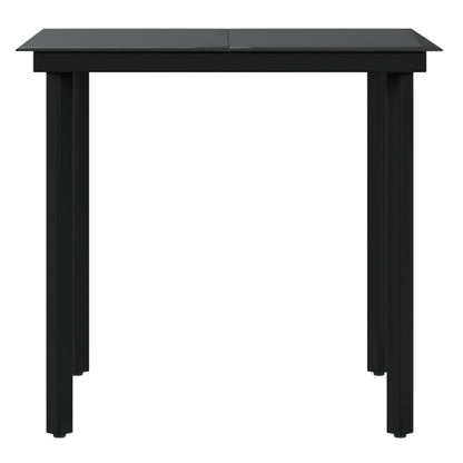 Set da Pranzo da Giardino 3 pz con Cuscini Grigio e Nero - homemem39