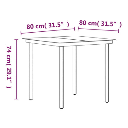 Set da Pranzo da Giardino 3 pz con Cuscini Grigio e Nero | homemem39