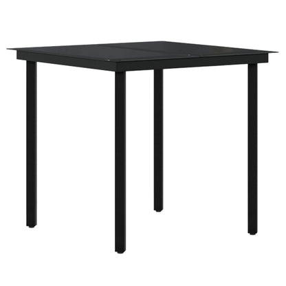 Set da Pranzo da Giardino 5 pz con Cuscini Grigio e Nero - homemem39