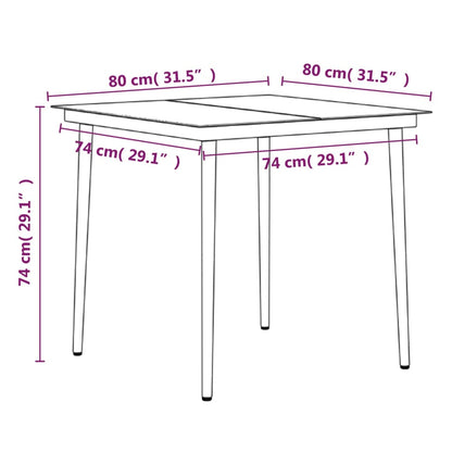 Set da Pranzo da Giardino 3 pz con Cuscini Nero | homemem39