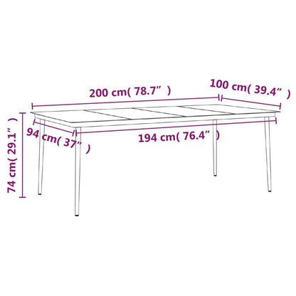 Set da Pranzo da Giardino 9 pz con Cuscini Nero | homemem39
