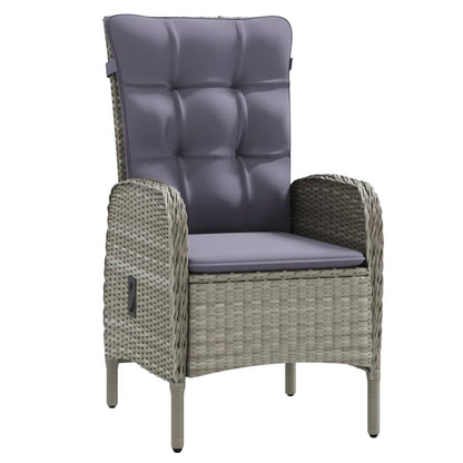 Set da Pranzo da Giardino 3 pz con Cuscini Grigio e Nero - homemem39