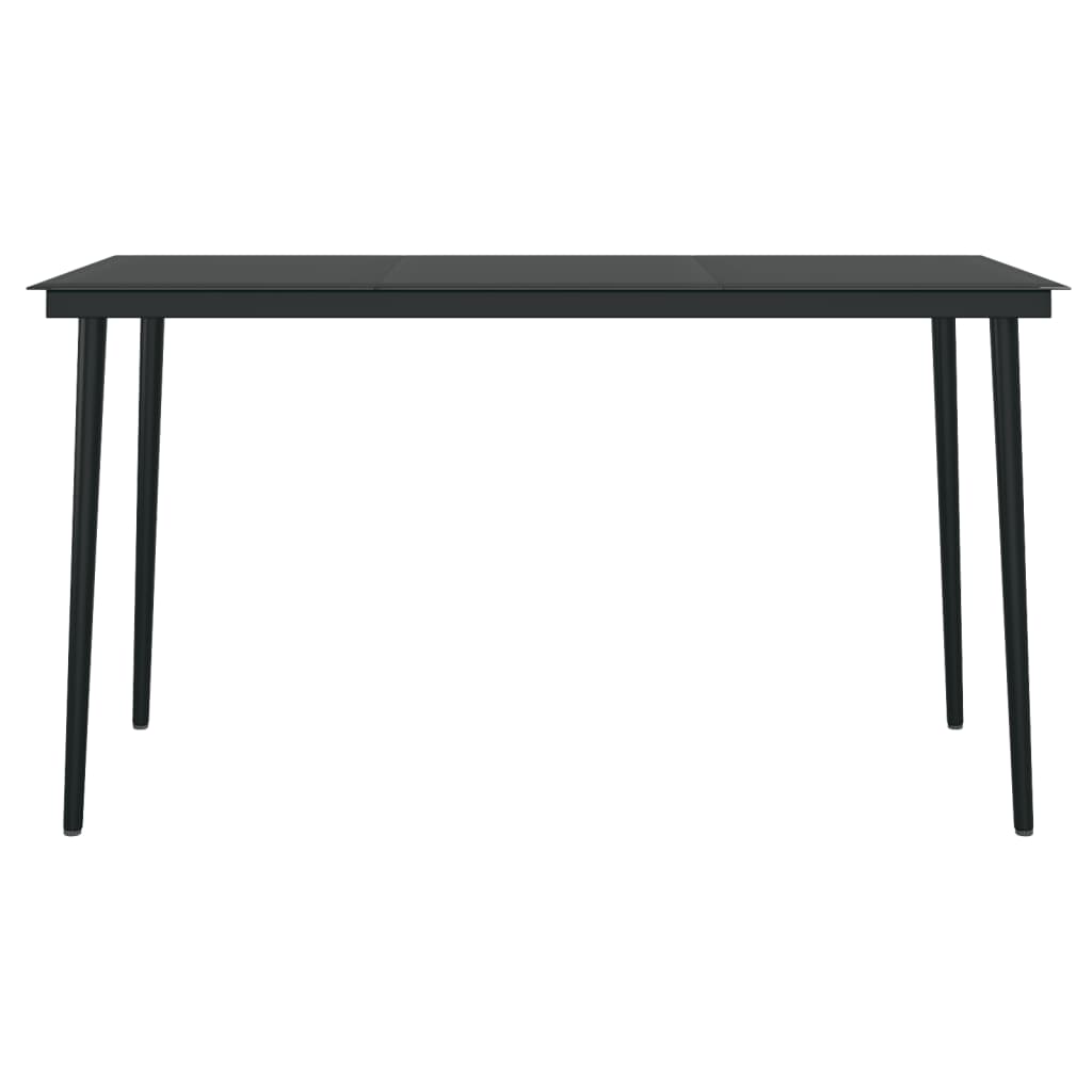 Set da Pranzo da Giardino 5 pz con Cuscini Grigio e Nero - homemem39