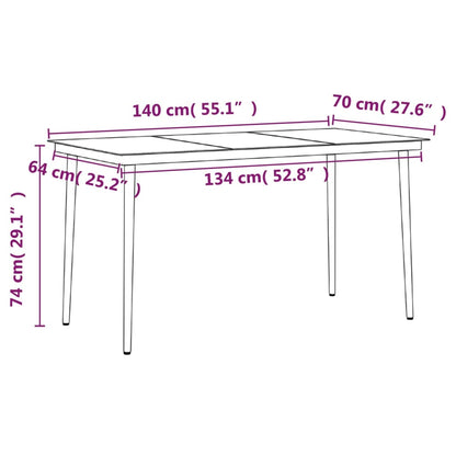 Set da Pranzo da Giardino 7 pz con Cuscini Grigio e Nero | homemem39