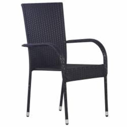 Set Mobili da Pranzo per Giardino 3 pz Nero | homemem39