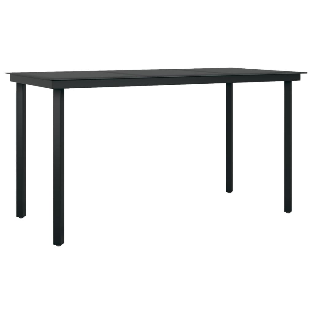 Set Mobili da Pranzo per Giardino 7 pz Nero | homemem39