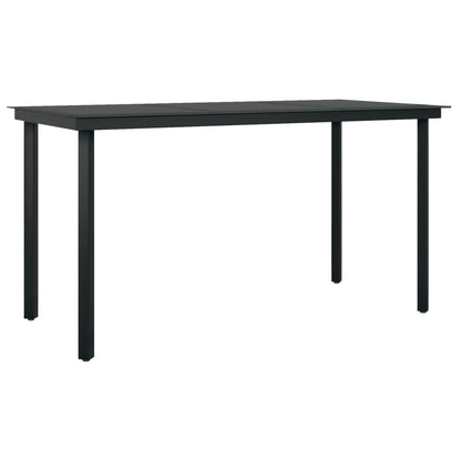 Set Mobili da Pranzo per Giardino 7 pz Nero | homemem39