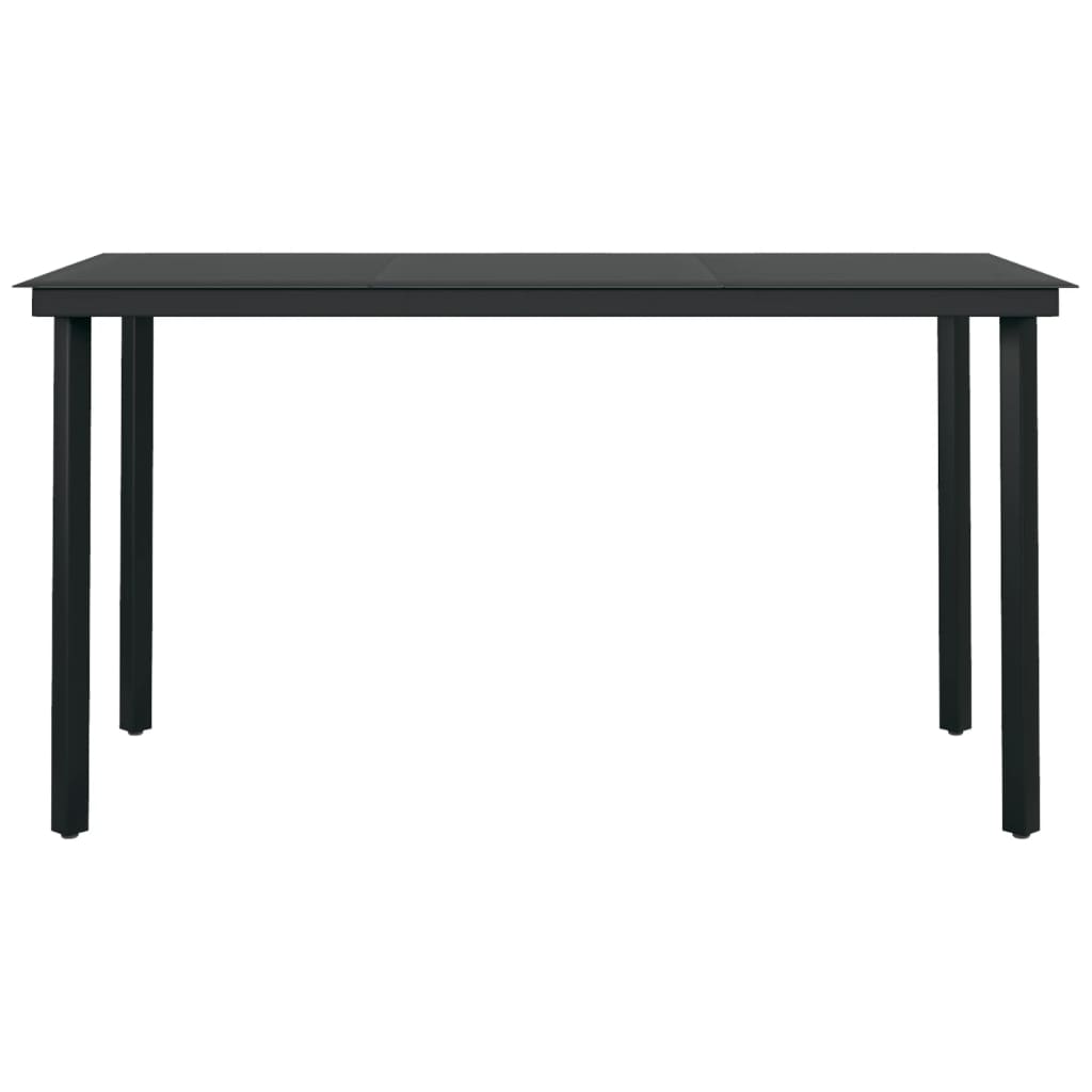 Set Mobili da Pranzo per Giardino 7 pz Nero | homemem39