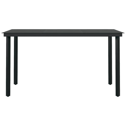 Set Mobili da Pranzo per Giardino 7 pz Nero | homemem39