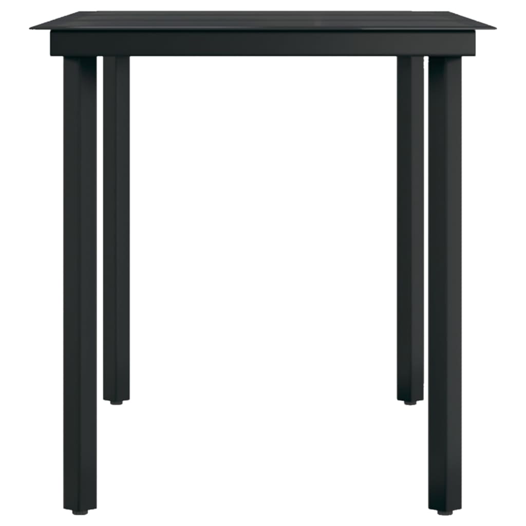 Set Mobili da Pranzo per Giardino 7 pz Nero | homemem39