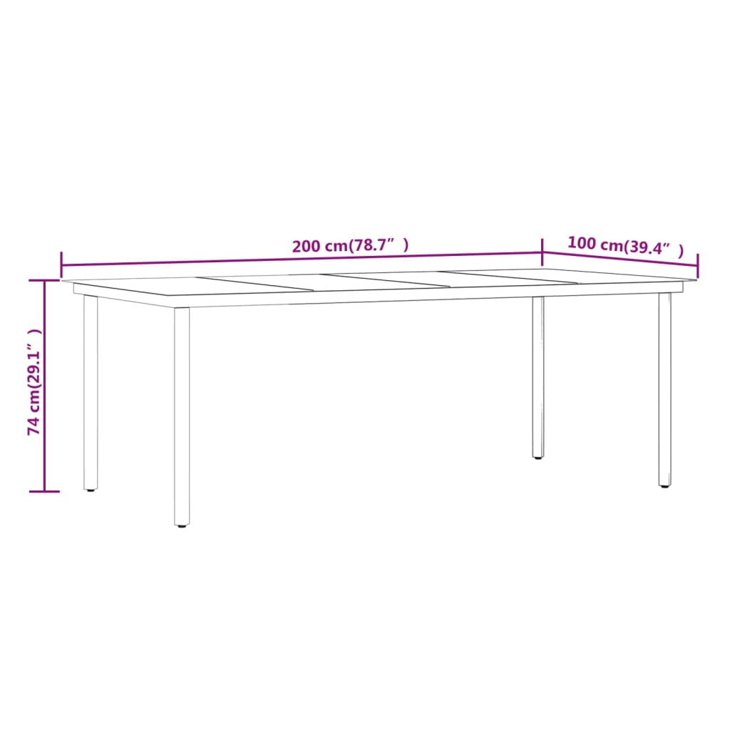 Set da Pranzo per Giardino 7 pz con Cuscini Neri | homemem39